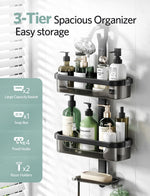 LAMU 3-Tier Rust Proof Shower Hanging Organizer