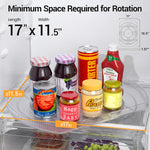 LAMU Lazy Susan Organizer for Refrigerator 16.5''x11'' Rectangular Fridge Turntable Organizers and Storage