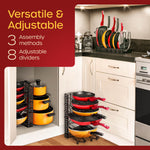 MUDEELA Adjustable Pan Pot Rack with 8 Tiers