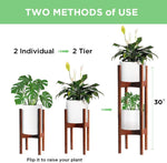 MUDEELA Bamboo Mid Century Modern Plant Stand (15 inches in Height), Brown